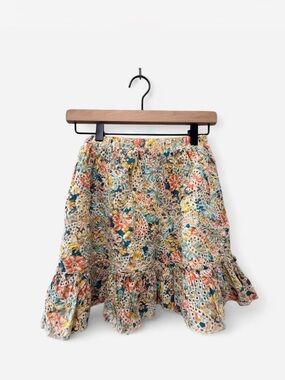 Romantic Cottage Floral Ruffle Skirt Girlhoodcore Twee Solitaire Women’s Medium
